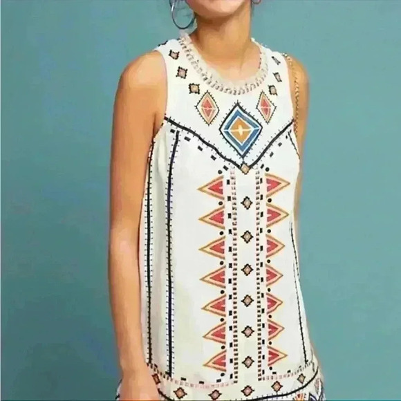 ANTHROPOLOGIE | Reagan Embroidered Shift Dress Akemi + Kin | Sz 4 - Picture 1 of 6